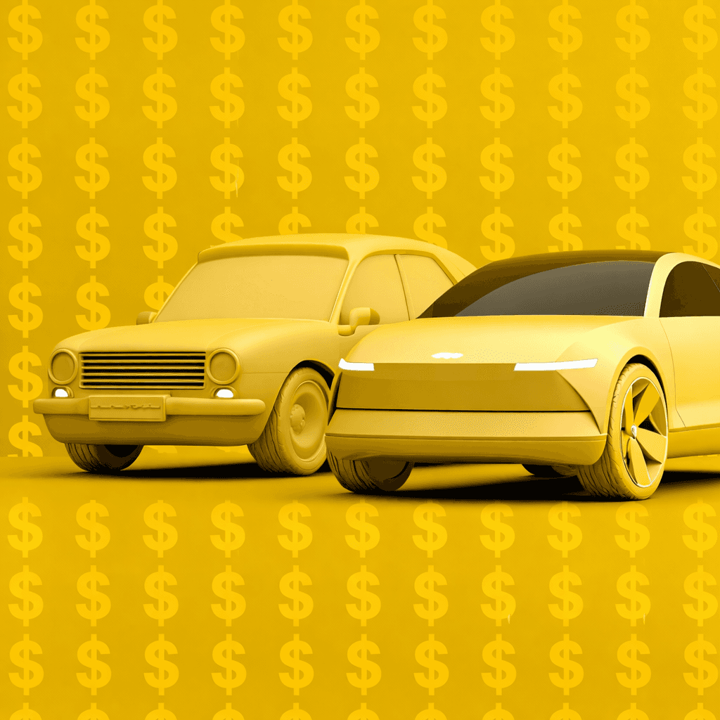 Old car next to new car - we buy them all